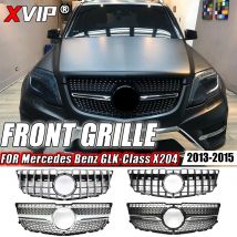 Xvip chrom schwarz diamanten stil front stoßstangen gitter für mercedes benz glk-klasse x204 13-15 glk250 glk300 glk350 renn gitter