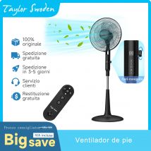 Taylor Swoden Ventilador de pie 25DB DC, 28 Velocidades, 3258.6m³/h, 7 Aspas, Temporizador 12H, 40W, Antimosquitos, 125-135cm