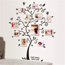 Cornice per foto di famiglia fai-da-te Adesivo da parete per albero Decorazioni per la casa Soggiorno Camera da letto Poster vintage Decalcomanie da parete Decorazione per la casa Carta da parati