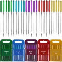 5er-Pack universelle Maschinennadeln mit normaler Spitze für Singer Brother Janome Pfaff Home Nähmaschinennadeln (Größen 9,11,14,16,18)