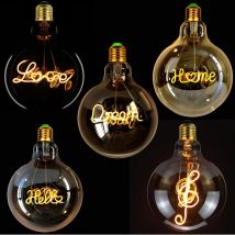 TIANFAN lampadina a Led Vintage G125 Big Globe Alphabet Love Home Drem Hello 110V 220V E26 E27 lampadina decorativa Edison lampadina a sospensione