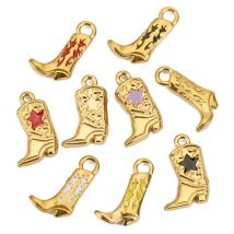 3 pz/lotto In Acciaio Inox Colore Oro PVD Placcato Stivali Pendenti E Ciondoli Ciondolo Collana FAI DA TE Bracciale Orecchino Creazione di Gioielli Accessori