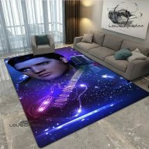 E-Elvis-Presley Retro Bedruckter Teppich Wohnzimmer Schlafzimmer Teppich rutschfeste Fußmatte Fotografie Requisiten Kawaii Teppich Geburtstagsgeschenk