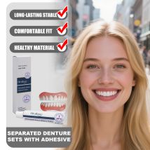 ORALHOE Getrennte Prothesensets mit Klebstoff, bequemes Material, nicht gefühlend, einfach zu verwenden, gute Passform, langlebig, stabil, leicht