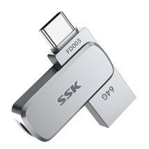 SSK Dual USB Flash Drive 64GB 128GB 256GB Thumb Drive with Type-C and USB A USB Memory Stick for Smartphones Tablets Mac Laptop