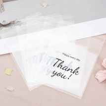 50-100 pezzi sacchetti regalo di ringraziamento confezione di biscotti di caramelle sacchetto adesivo di plastica per bomboniere di compleanno di nozze forniture per piccole imprese