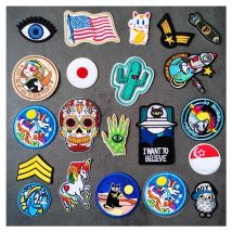 EYE CAT OWL Iron On Patches Embroidery Badge Applique Clothes Sewing Supplies Decorative Sew-On Patch Mountain HAND BIRD
