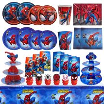 Spiderman Dekoracja urodzinowa Obrus ​​Papierowe kubki Talerze Tło Zastawa stołowa Tło Baner Balony Dziecko Dzieci Materiały imprezowe