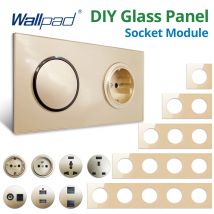 Wallpad Gold Gehärtetem Glas Panel Wand EU UL Steckdose Steckdose Funktion Schlüssel Nur DIY Modul AC110-220V