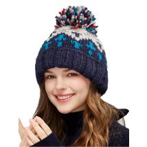 High Quality Colorful Fur Pom Pom Knitted Hat Christmas Hat with Fur Balls Winter Woollen Hat Unisex Warm Skullies Beanies Gift