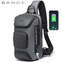 BANGE, nuevo bolso cruzado multifunción antirrobo para hombre, bolsas de mensajero de hombro, bolso de pecho de viaje corto impermeable para hombre