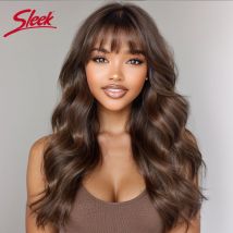 Brasilianische Körperwellen-Perücken P4/30/27 Remy Wear To Go Highlight Blonde Echthaar-Perücken mit Pony für schlanke Natur-Schwarzhaar-Perücken
