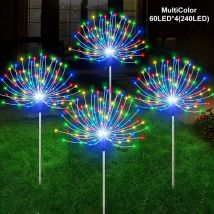 Solar Garden Lights 200LED Waterproof Outdoor Lighting with Installation Hardware Firework Lights for Pathway Lawn Christmas
