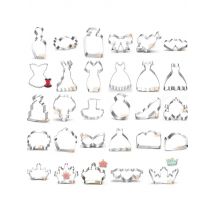 1pcs Wedding Dress Crown Shoe Pumpkin Car Metal Cookie Cutter Shapes Sandwich Bread Mold Fondant Cake Decorating Tools