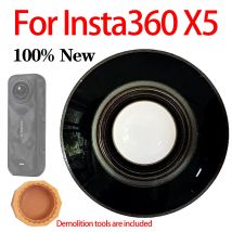 Nuovo obiettivo in vetro anteriore sostitutivo Insta360 e anello circolare in alluminio metallico per parte di riparazione della fotocamera Insta360 X5