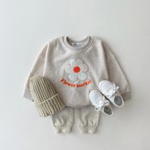 Neue Baby Kleidung Anzüge Baumwolle Infantil Neugeborenen Baby Outfits Kleidung Kleine Blume Pullover Top + Hosen Set Junge Mädchen Kleidung