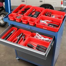 AIRAJ 9/21/25/36-teiliges Werkzeugkasten-Set aus Kunststoff, stapelbarer Werkzeugkasten, Garagenschublade, professioneller kompletter Organizer, Aufbewahrungswerkzeuge