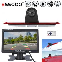 ESSGOO 7" TFT LCD Monitor + Rückfahrkamera 3. Bremsleuchte IP68 Wasserdicht Für Mercedes-Benz Sprinter W906 W907 W910 Volkswagen Crafter Caravelle T5/T6