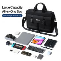 DUXDUCIS Borsa per laptop da 15,6 pollici per uomo donna, borsa per computer con valigetta da lavoro di grande capacità con tracolla e portatile