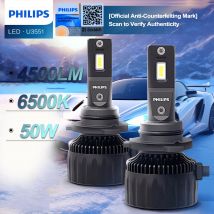 Żarówka LED Philips Ultinon Rally 3551 H4 H7 H11 HB3/4 9006 9005 HIR2 do reflektorów samochodowych, 6500K biała, maksymalna moc 50W, maksymalna ilość lumenów 4500lm.