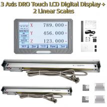 Mehrsprachiges 3-Achsen-LCD-Lineal mit vollem Touchscreen, digitales DRO-Kit, SDS200S-Anzeige und 2 lineares 5-um-Lineal mit Glasskala