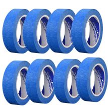 8 Rolls of Patterned Tape, Painter Tape with Adhesive Backing, Blue Home, Office, School Stationery, DIY Art, Crafts, Label Tape