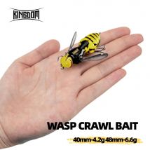 Kingdom Wasp Crawl Kunstköder, 4,2 g, 40 mm, 6,6 g, 48 mm, schwimmendes Insekt, bionische Swimbaits, harte Wobbler für Barsch- und Hechtangeln