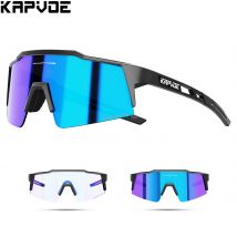 Okulary rowerowe fotochromowe KAPVOE do jazdy nocnej, z filtrem UV400, okulary sportowe do jazdy na rowerze górskim, męskie i damskie, do użytku na zewnątrz, na kemping, do golfa.