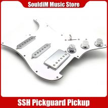 SSH-Last vorverdrahteter 3-lagiger Tonabnehmerschaber SSH 2 Einzelspulen und 1 Doppelspulen-Tonabnehmer mit Push-Pull-Schalter 2T1V Gitarren-Tonabnehmer
