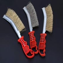 Spazzola metallica per utensili multifunzione placcata in rame (spazzola in acciaio inossidabile, 1 pezzo) Griglia da cucina con manico lungo Piastra speciale per rimozione ruggine