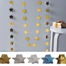 4M Stern Girlande 7cm 10cm Papier Sterne Streamer Glitter Bunting für Geburtstag Party Dekoration Kinder Zimmer Dekor baby Dusche Liefert