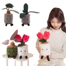 35 cm Kreative Nette Tulpe Monstera Schlange Pflanze Plüsch Spielzeug Mini Topfpflanze Kissen Weiche Angefüllte Kawaii Room Decor Lustige geschenk