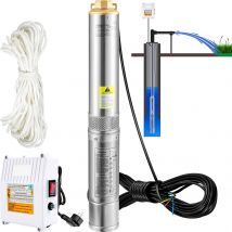 SucceBuy Pompa sommergibile per pozzi profondi Pompa acqua in acciaio inossidabile 370W/550W/750W/1100W Pompa acqua con sollevamento a testa alta a grande portata