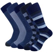 5 Paar Herren-Socken in Übergröße, gestreift, hochwertige Crew-Socken aus gekämmter Baumwolle, coole, atmungsaktive Business-Freizeitsocken für Herren