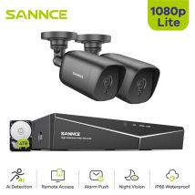 SANNCE 4CH DVR CCTV Sistema 2PCS/4PCS 2MP IR Telecamere di sicurezza esterne 1080P TVI CCTV DVR 1280TVL Kit di sorveglianza
