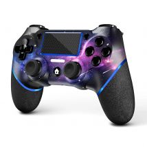 Gamepad wireless AceGamer per controller PS4, con cavo USB C/doppio motore/giroscopio a 6 assi/jack audio da 3,5 mm/funzione touch pad