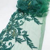 1 Yards Gold Silber Schwarz DIY Kleidung Nähen schöne geflochtene Pailletten Perlen Perlen metallische Spitzenbesätze für Kleidung