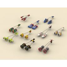 Science-Fiction-Film (STAR BATTLE) Ultimate Podracer Bundle Series MOC-Baustein, Sammlung, pädagogisches Geschenkspielzeug für Kinder