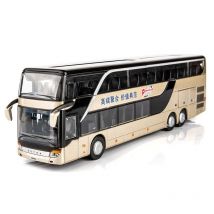 Electric Tourist Toy Traffic Bus Alloy Passenger Car Model Diecast Simulation Metal Toy Business Bus Model Sound Light Kids Gift