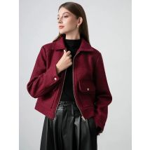 KONDALA Rote Burgunderrote lose Jacken für Damen, Reißverschlusstaschen, kurze Mäntel, modisch, 2025, Herbst, elegante Bomberjacken, elegante Oberbekleidung