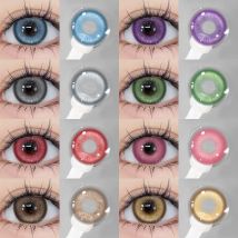 EYESHARE 2 pezzi Lenti a contatto colorate cosplay per occhi Alunni colorati di Halloween Occhi anime Lenti a contatto blu Lenti a contatto rosse carine