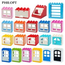 Große Größe DIY Bausteine Fenster Türen Und Haushalt Groß Teile Modell Kompatibel Große Ziegel Spielzeug Zubehör Kinder Spielzeug Geschenke