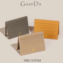 Benutzerdefinierte Initial Folding Kartenhalter Luxus Echtes Leder Schlanke Tragbare Kreditkarte Brieftasche Gravur Business Luxus ID Karte Tasche