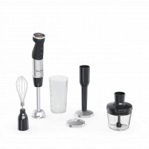 Batidora de mano Moulinex Quickchef+, cuchillas con tecnología Powelix, modo silencioso, 20 velocidades, modo turbo, picadora, varillas, vaso medidor, brazo pasapurés, DD674810