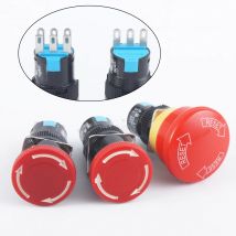 16mm e-stop schalter 30mm Mushroom not 3/6 pins 1NO1NC/2NO2NC Rast self Wetter-Pack push button switch