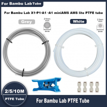Tubo PTFE 2,5mm ID×4mm OD 5M per Bambu Lab X1/X1C/P1P/P1S/A1/A1 mini/AMS/AMS lite, con Cutter e Connettori, Tubo Filamento 3D