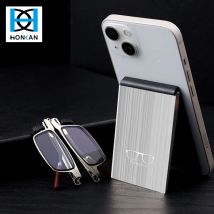Tragbare faltbare Presbyopie-Brille, Anti-Blaulicht-Lesebrille, Telefonhalter, Brillenbrille, ultradünn, mit Etui