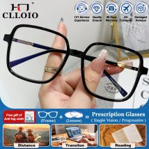 CLLOIO Mode Große Quadratische Rahmen Myopie Brillen Frauen Anti Blue Ray Schutz Photochrome Progressive Brillen