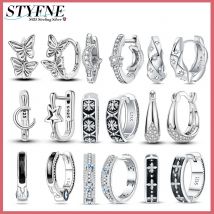 925er Sterlingsilber, neue Original-Ohrringe mit funkelndem Schmetterling, fliegendem Stern und Mond, flüssiger Ohrringe für Damen, edler Schmuck, Hochzeitsgeschenk