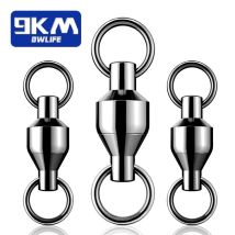 9KM 10Pcs Angeln Kugellager Wirbel Schwarz Heavy Duty mit Solide Ring Edelstahl Zubehör Stecker Tackle